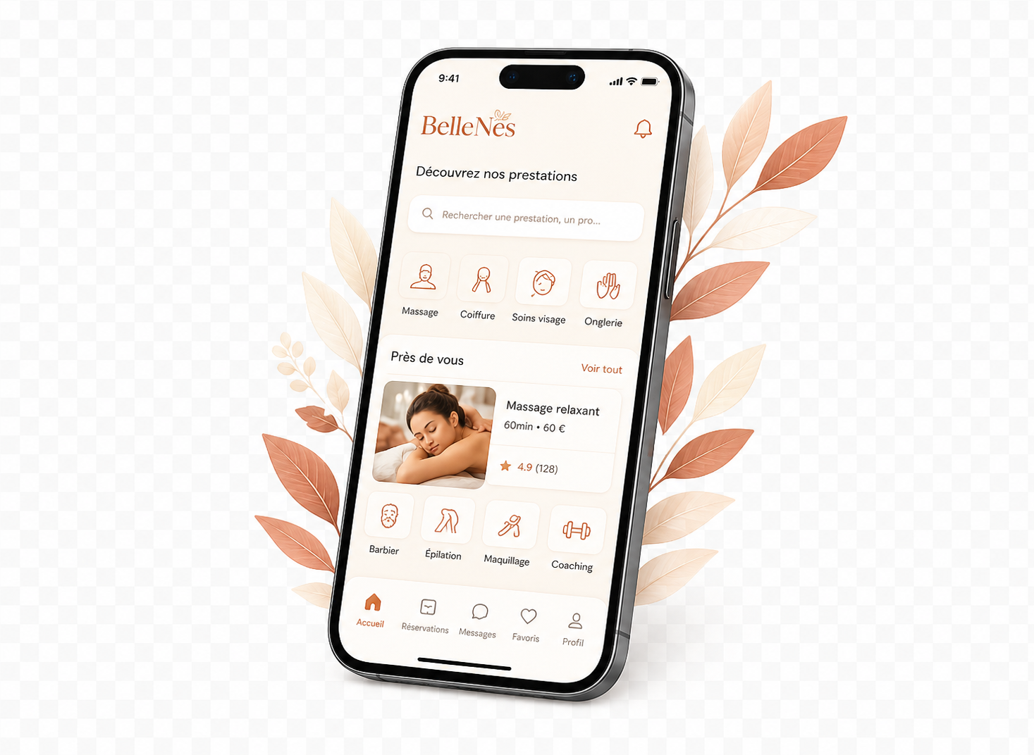 Aperçu de l'application NesBelle sur iPhone